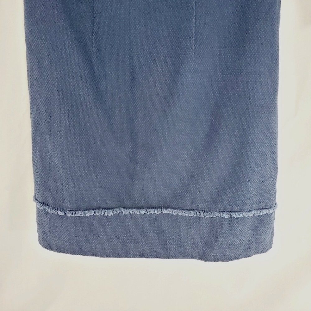 Boden navy blue waffle textured fringe detailed shift dress size 4P - Picture 4 of 8